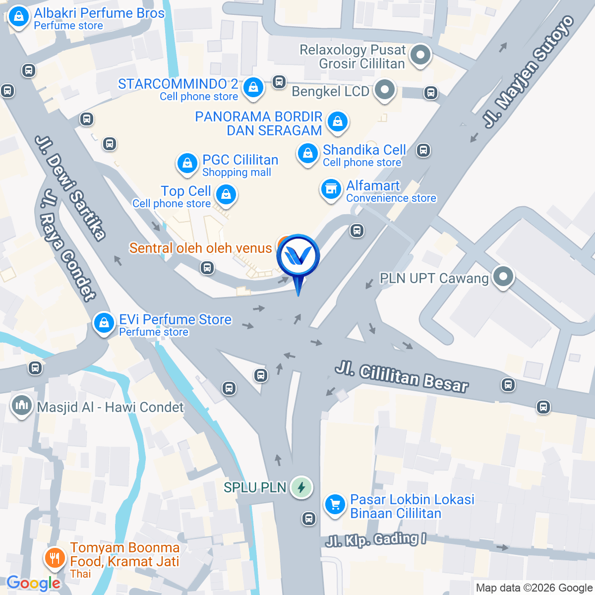 Peta Lokasi Jl. Mayjend Sutoyo (PGC), Jakarta Timur