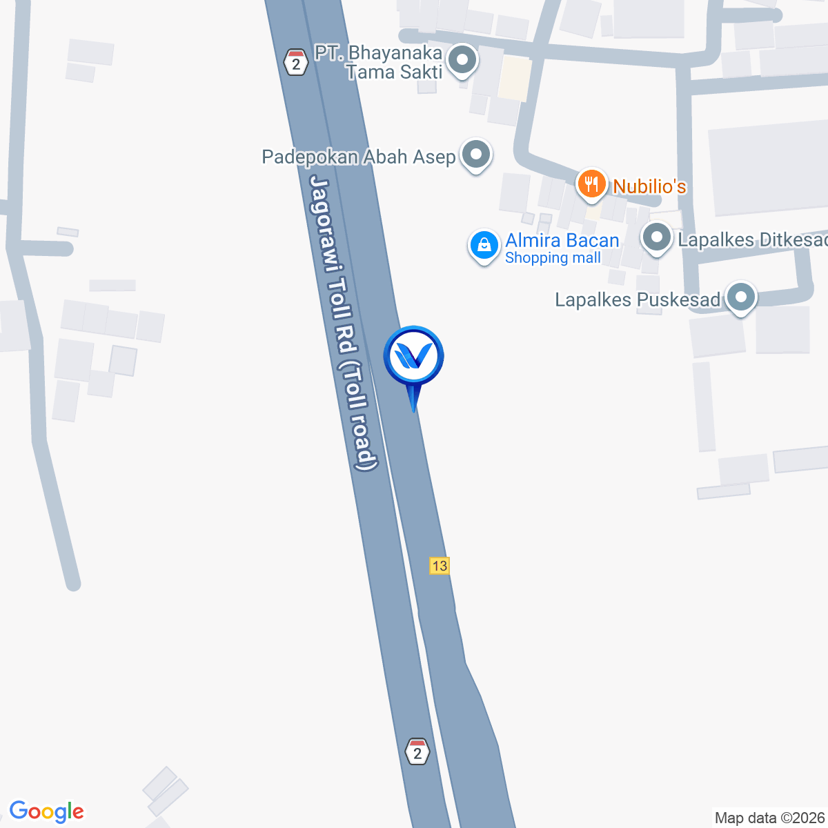Peta Lokasi Jl. Tol Jagorawi KM 12+400 A, jakarta Timur