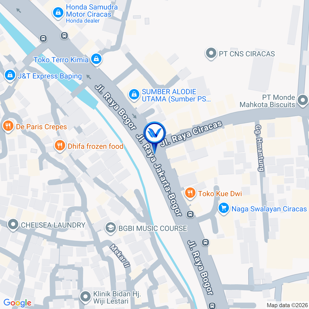 Peta Lokasi Jl. Raya Bogor Km25 Ciracas, Jakarta Timur