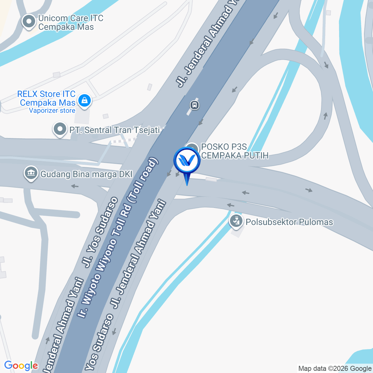 Peta Lokasi JL. AHMAD YANI ( FLYOVER CEMPAKA MAS ), Jakarta Timur