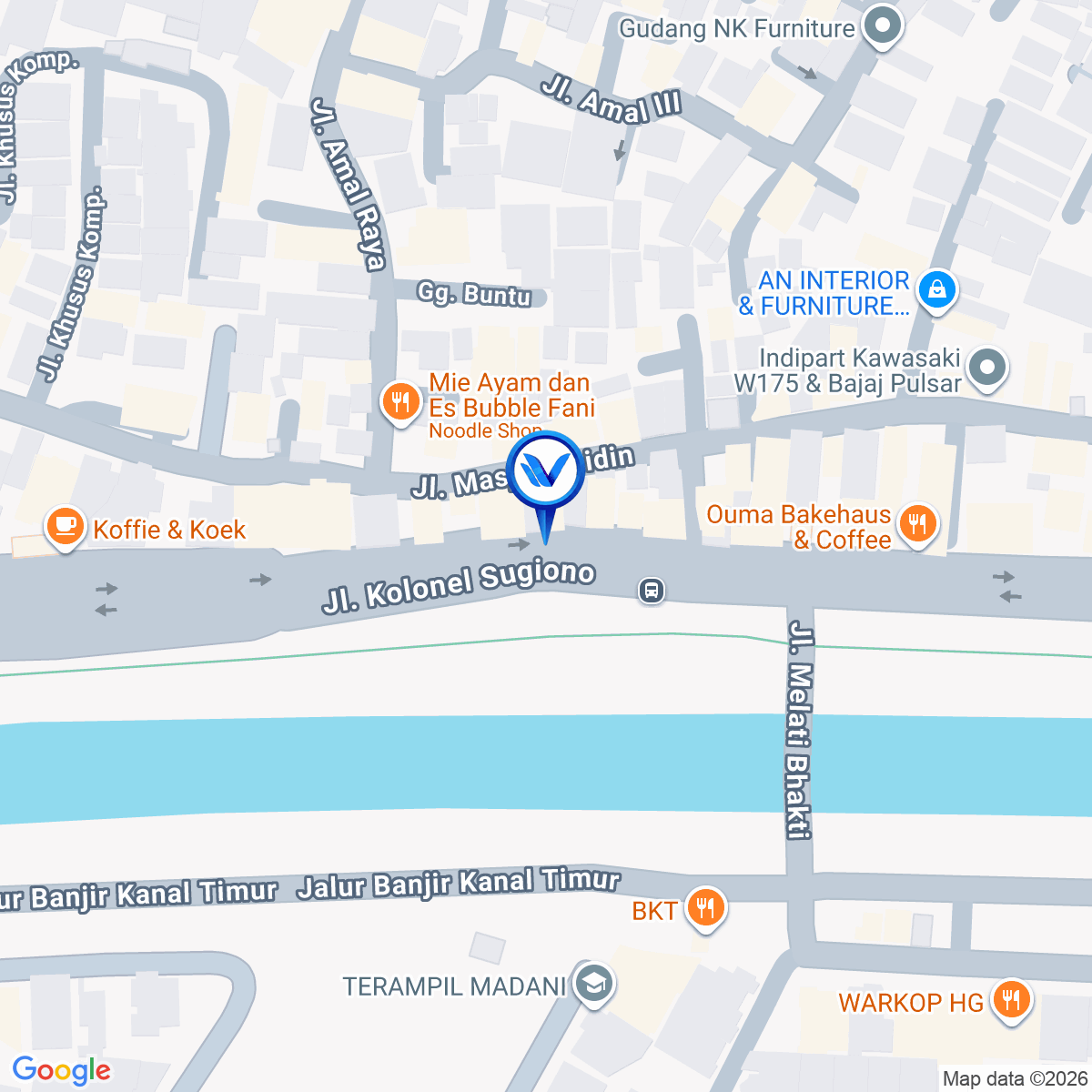 Peta Lokasi Jl. Kolonel Sugiono, Jakarta Timur
