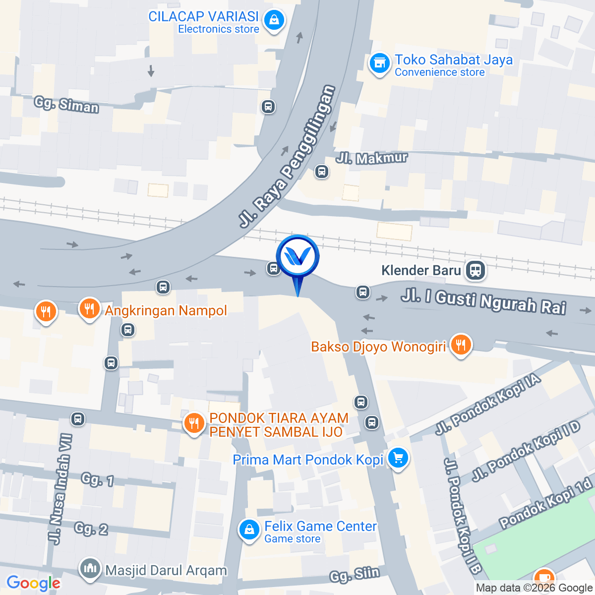 Peta Lokasi Jl. I Gusti Ngurah Rai St Klender Baru, Jakarta Timur