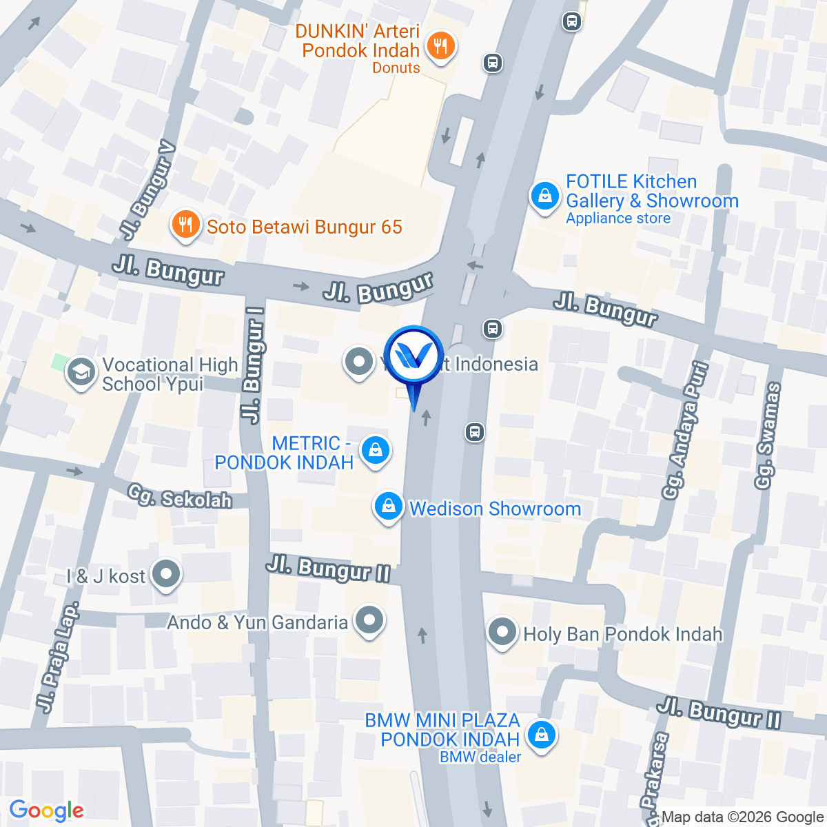 Peta Lokasi Jl. Sultan Iskandar Muda (Ruko Sentra Arteri Mas), Jakarta Selatan