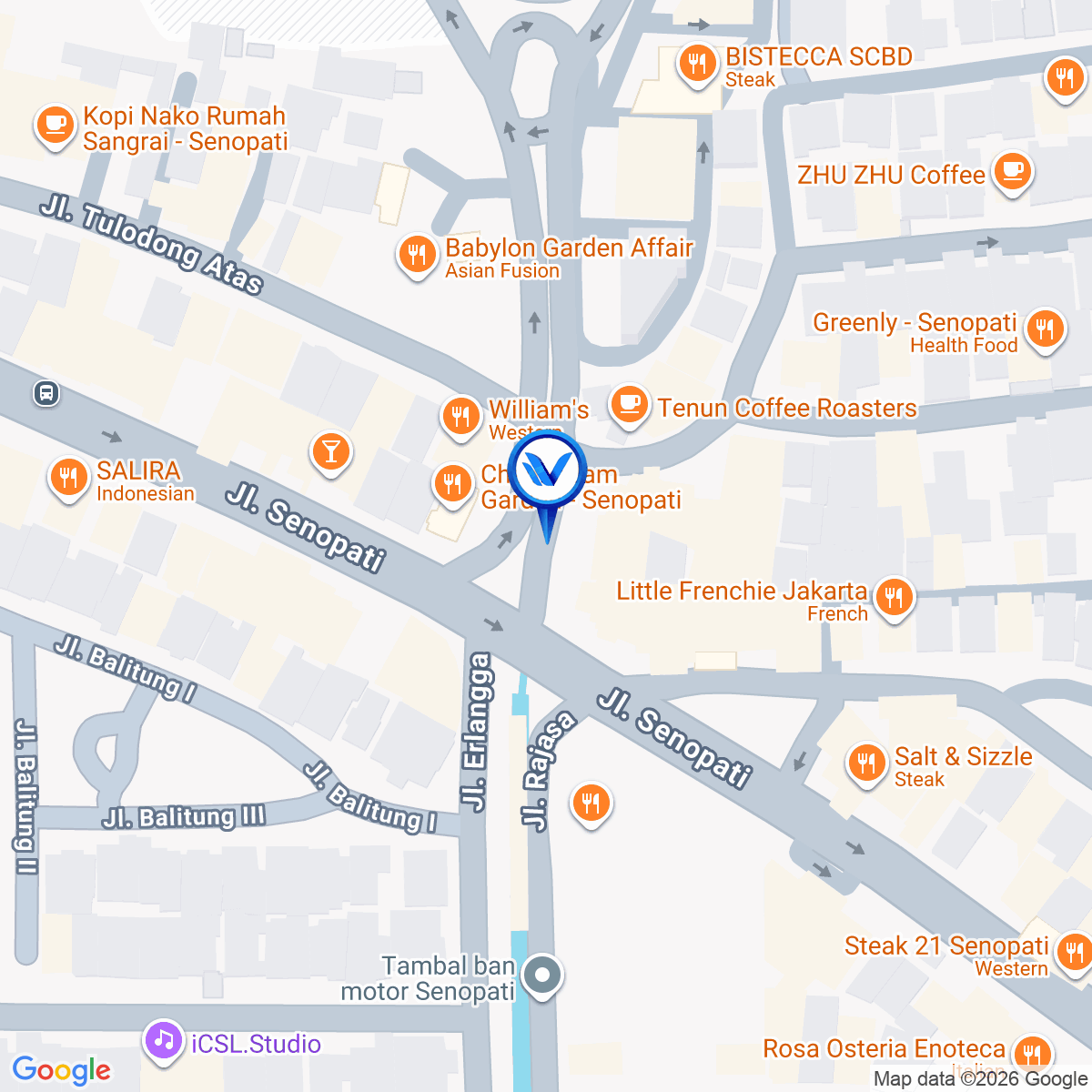 Peta Lokasi Jl. Senopati (Kawasan SCBD) , Jakarta Selatan