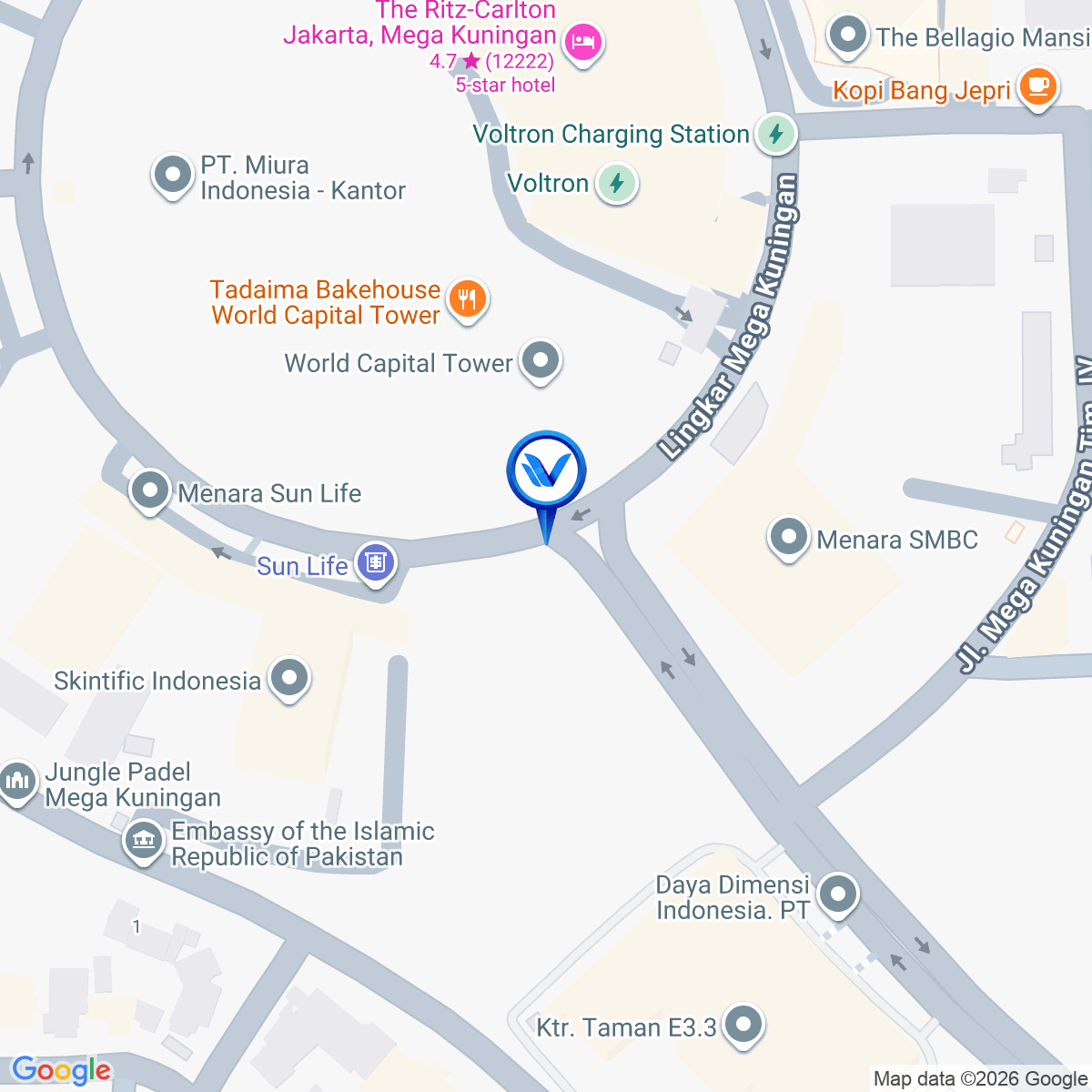 Peta Lokasi Jl. Lingkar Mega Kuningan (Sebelah Menara Prima) , Jakarta Selatan