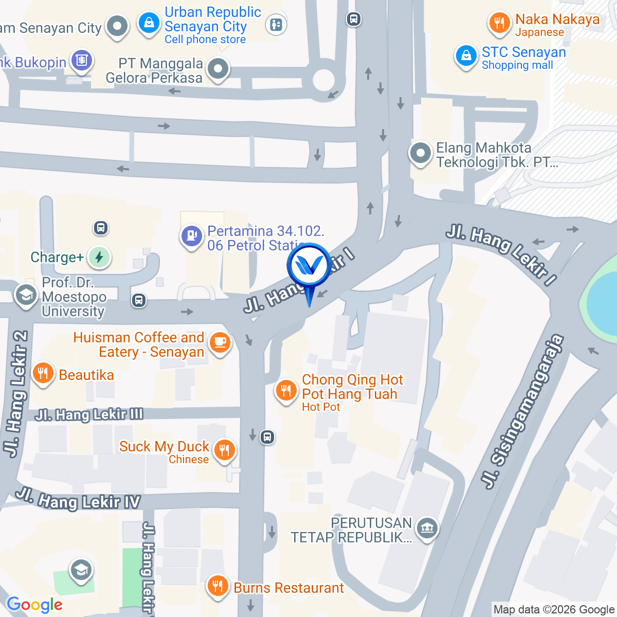 Peta Lokasi Jl. Hangtuah (Senayan), Jakarta Selatan