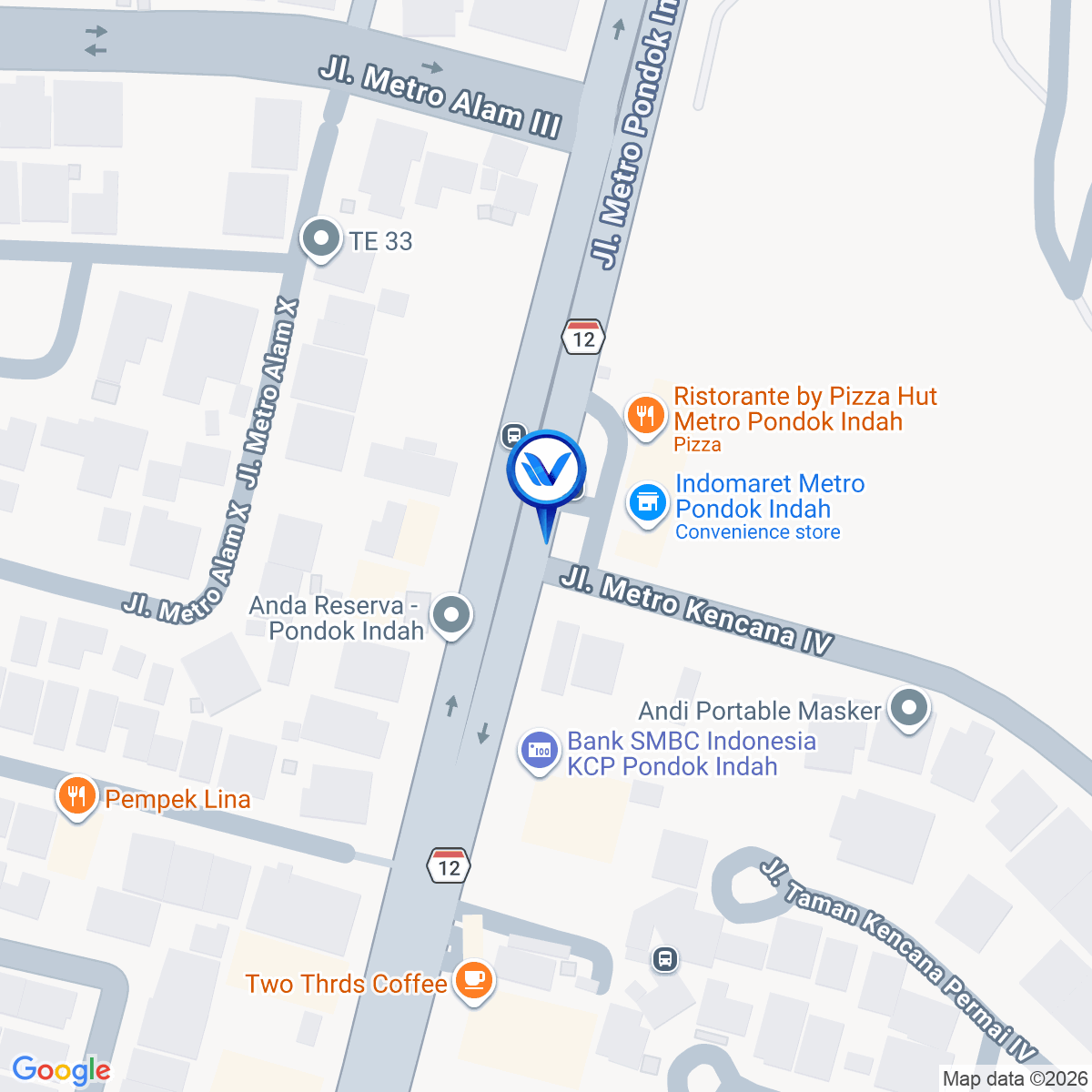 Peta Lokasi Jl. Metro Pondok Indah (Ex Pom Bensin), Jakarta Selatan