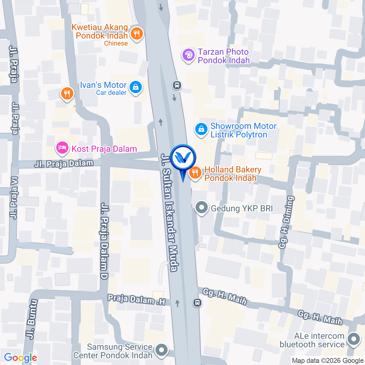 Peta Lokasi Jl. Sultan Iskandar Muda ( to Lebak Bulus), Jakarta Selatan