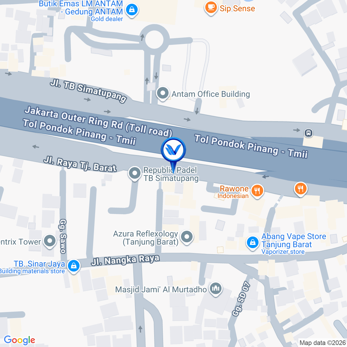 Peta Lokasi Jl. TB. Simatupang (Tanjung Barat), Jakarta Selatan