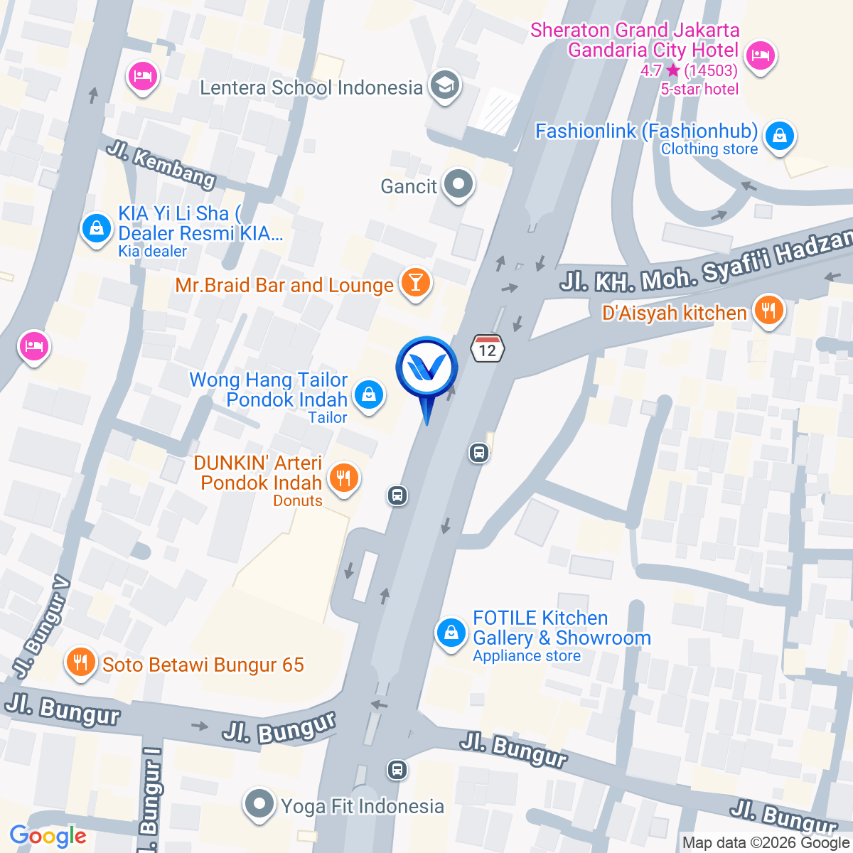 Peta Lokasi Jl. Sultan Iskandar Muda (Dekat Gandaria city), Jakarta Selatan