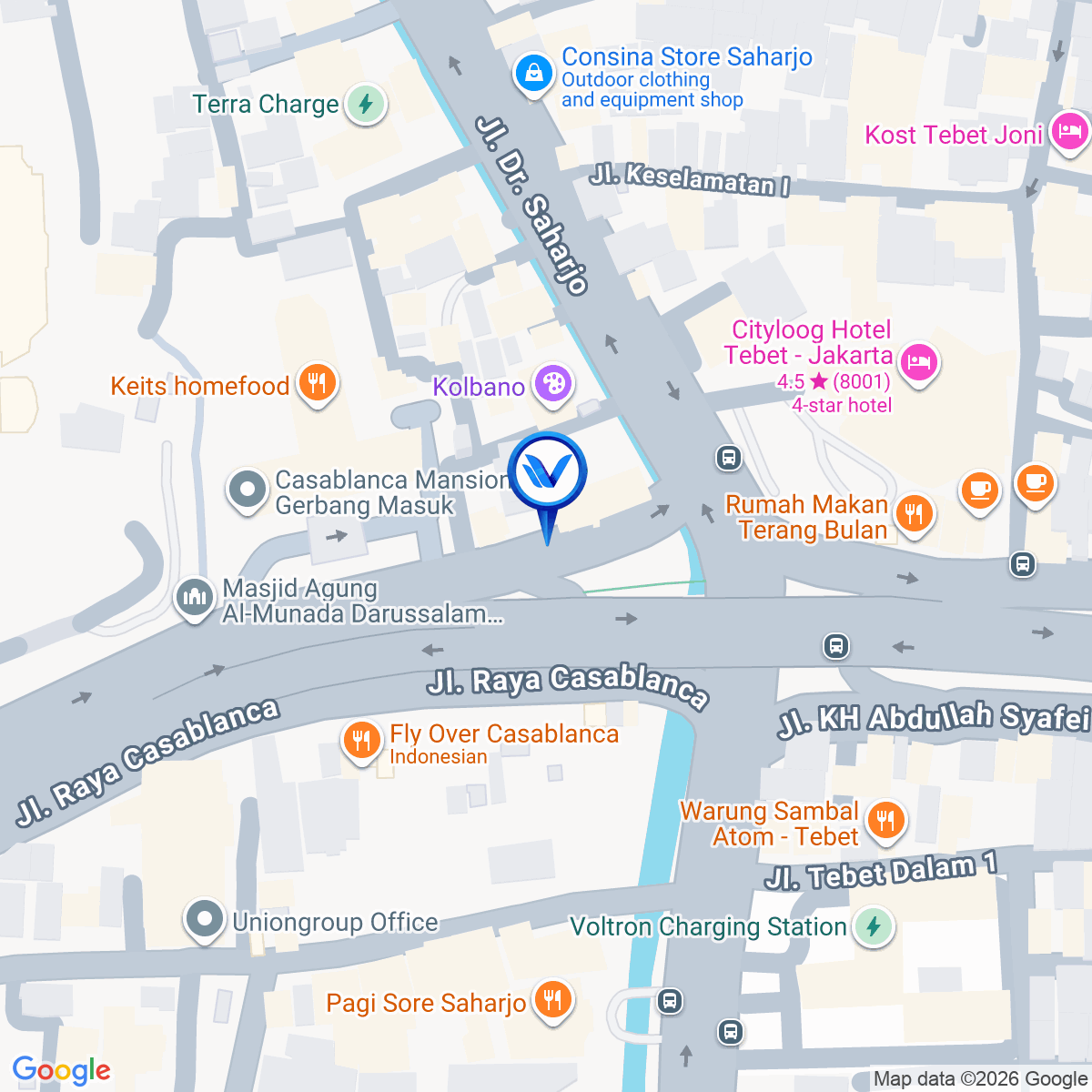Peta Lokasi Jl. Casablanca (Fly Over Saharjo), Jakarta Selatan