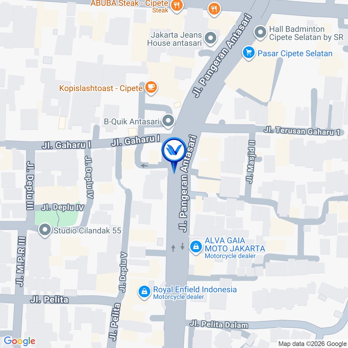 Peta Lokasi Jl. Pangeran Antasari, Jakarta Selatan