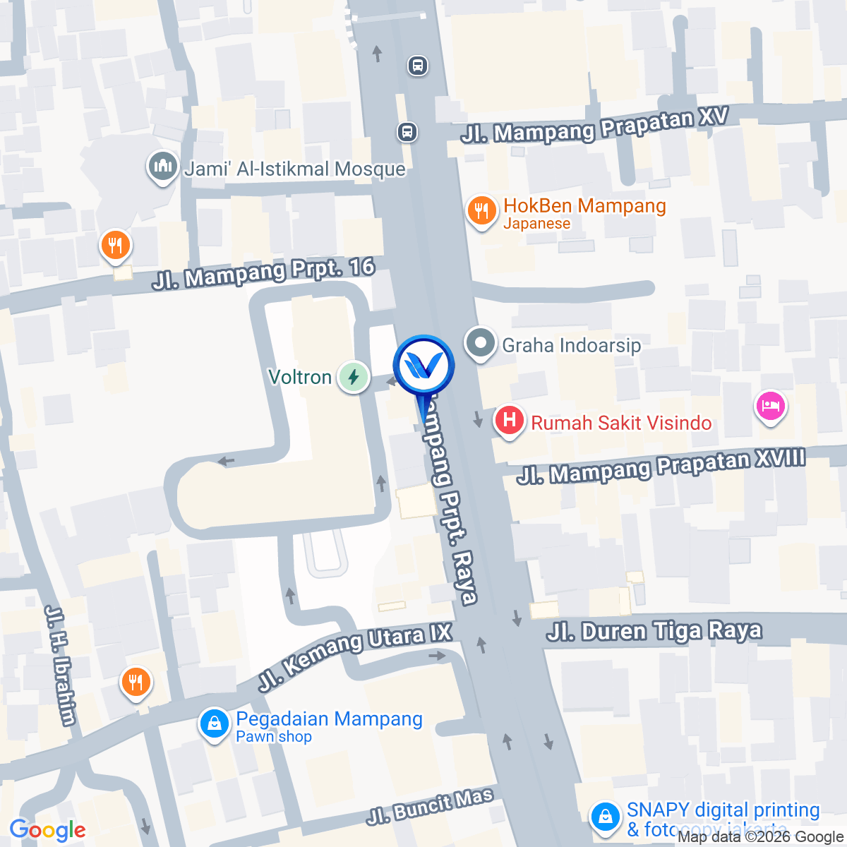 Peta Lokasi Jl. Mampang Prapatan, Jakarta Selatan
