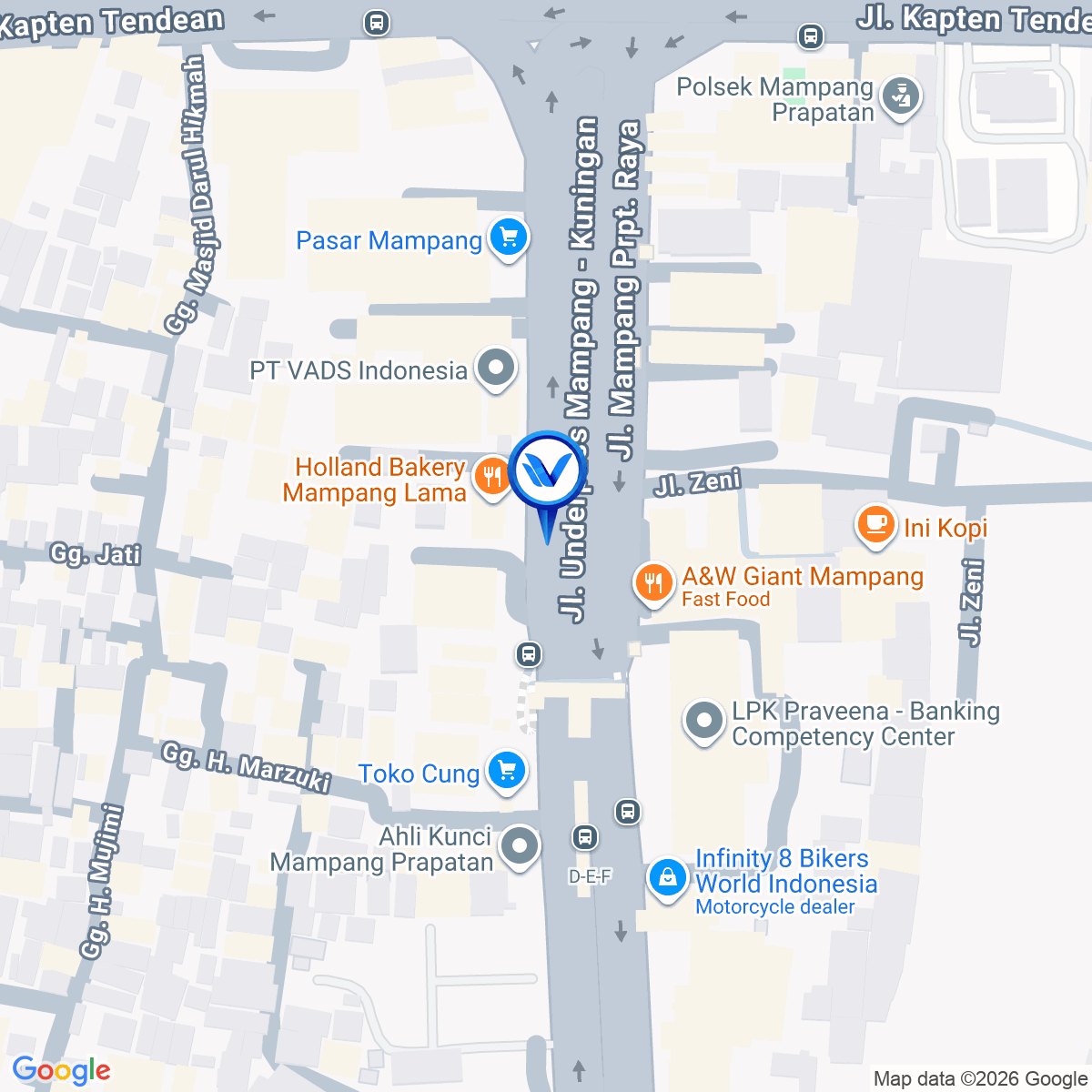 Peta Lokasi Jl. Mampang Prapatan, Jakarta Selatan