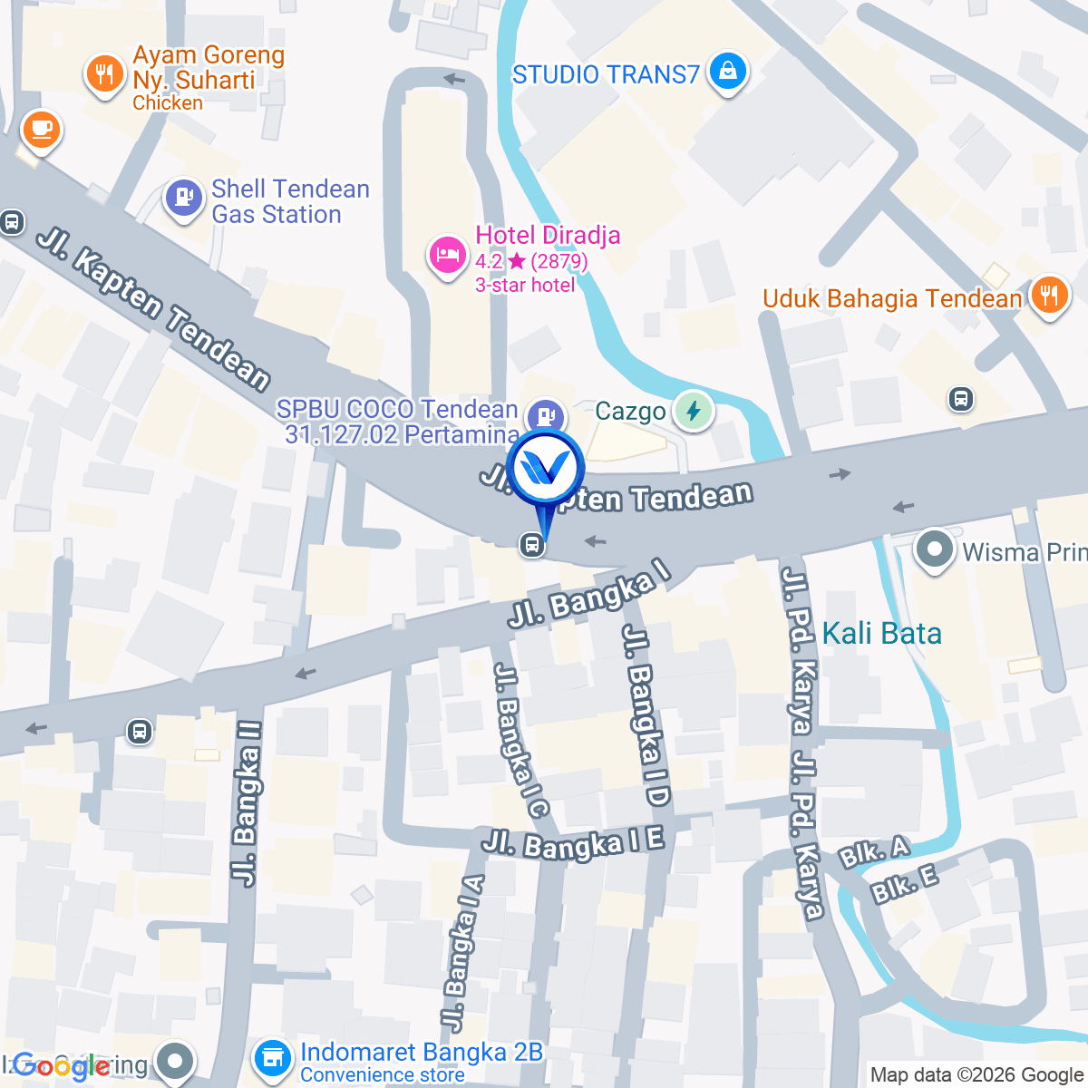 Peta Lokasi Jl. Tendean Raya (Pondok Karya), Jakarta Selatan