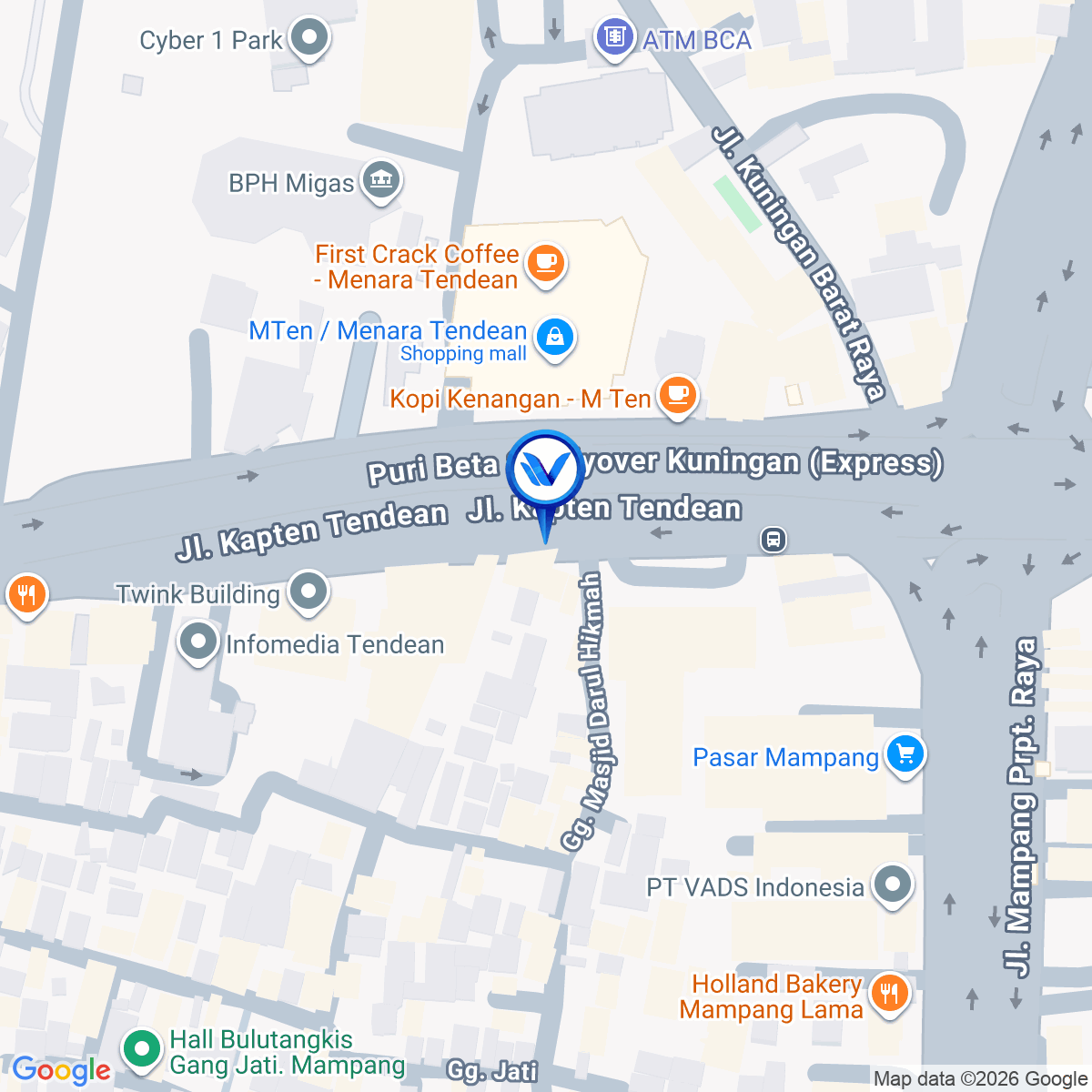 Peta Lokasi Jl. Kapten Tendean, Jakarta Selatan