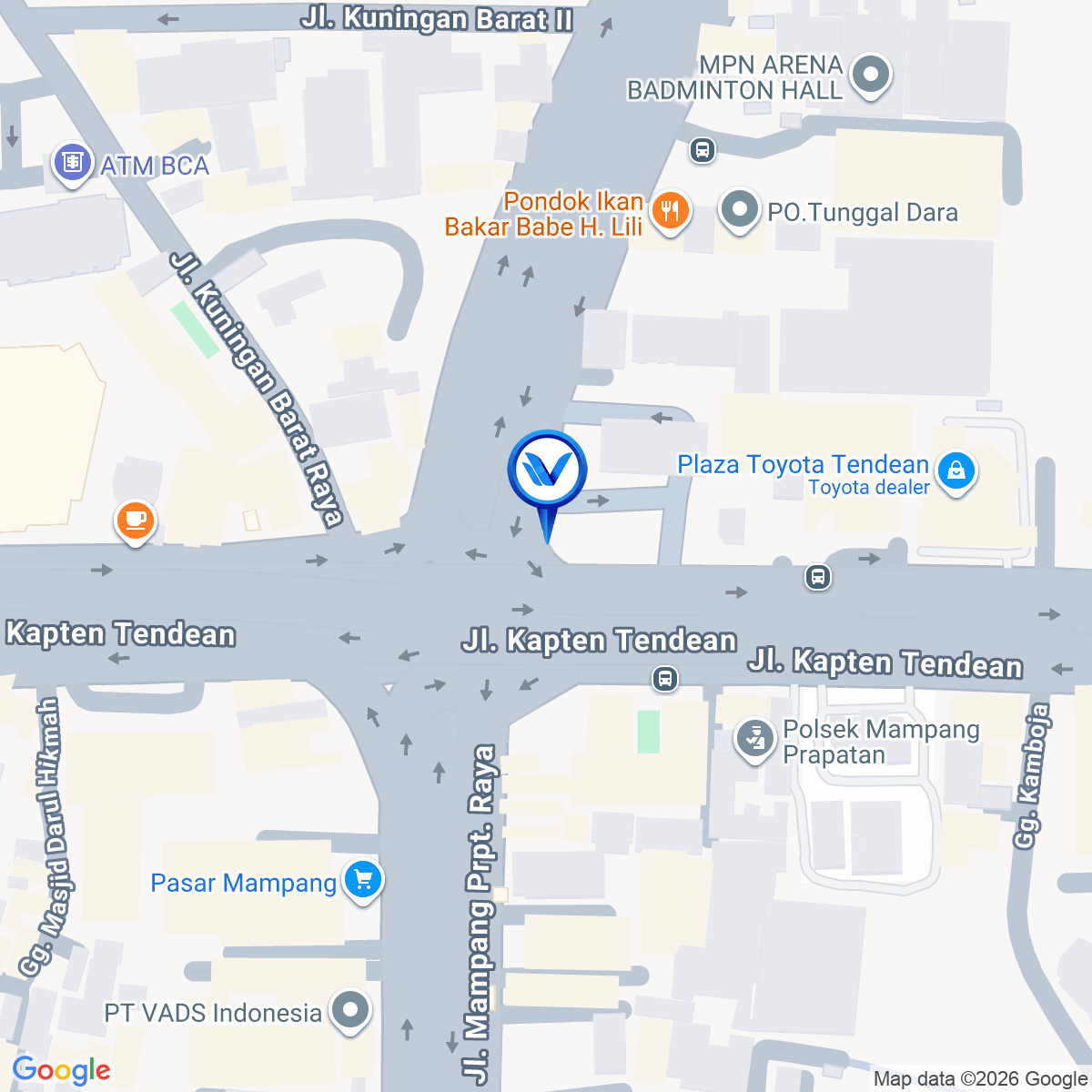 Peta Lokasi Jl. Kapten Tendean (Halaman SPBU Pertamina), Jakarta Selatan