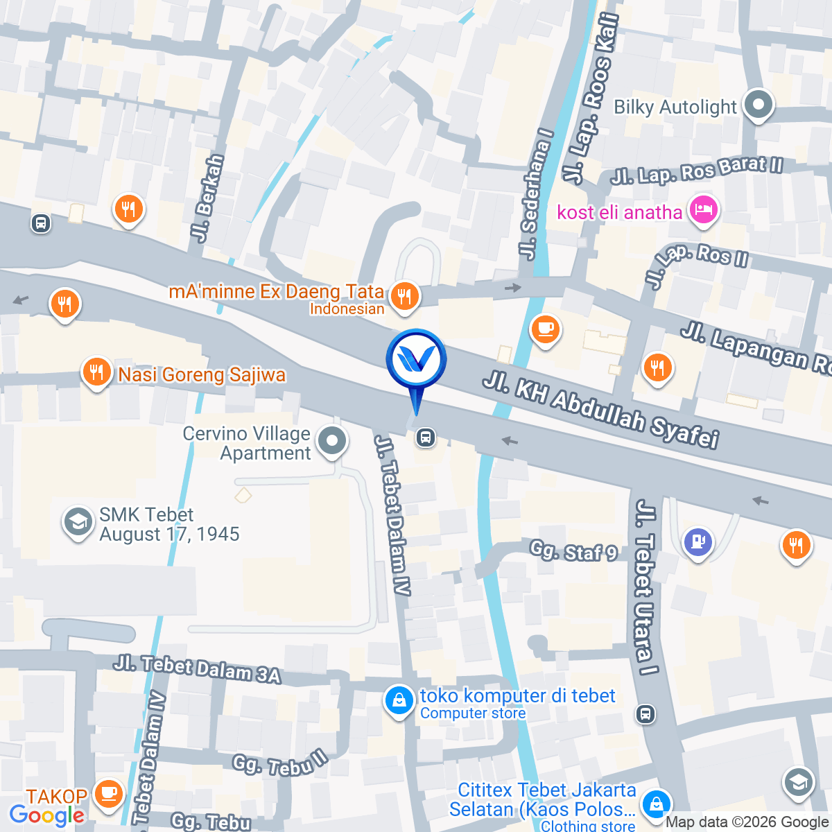Peta Lokasi Jl. KH. Abdullah Syafei (JPO Tebet), Jakarta Selatan