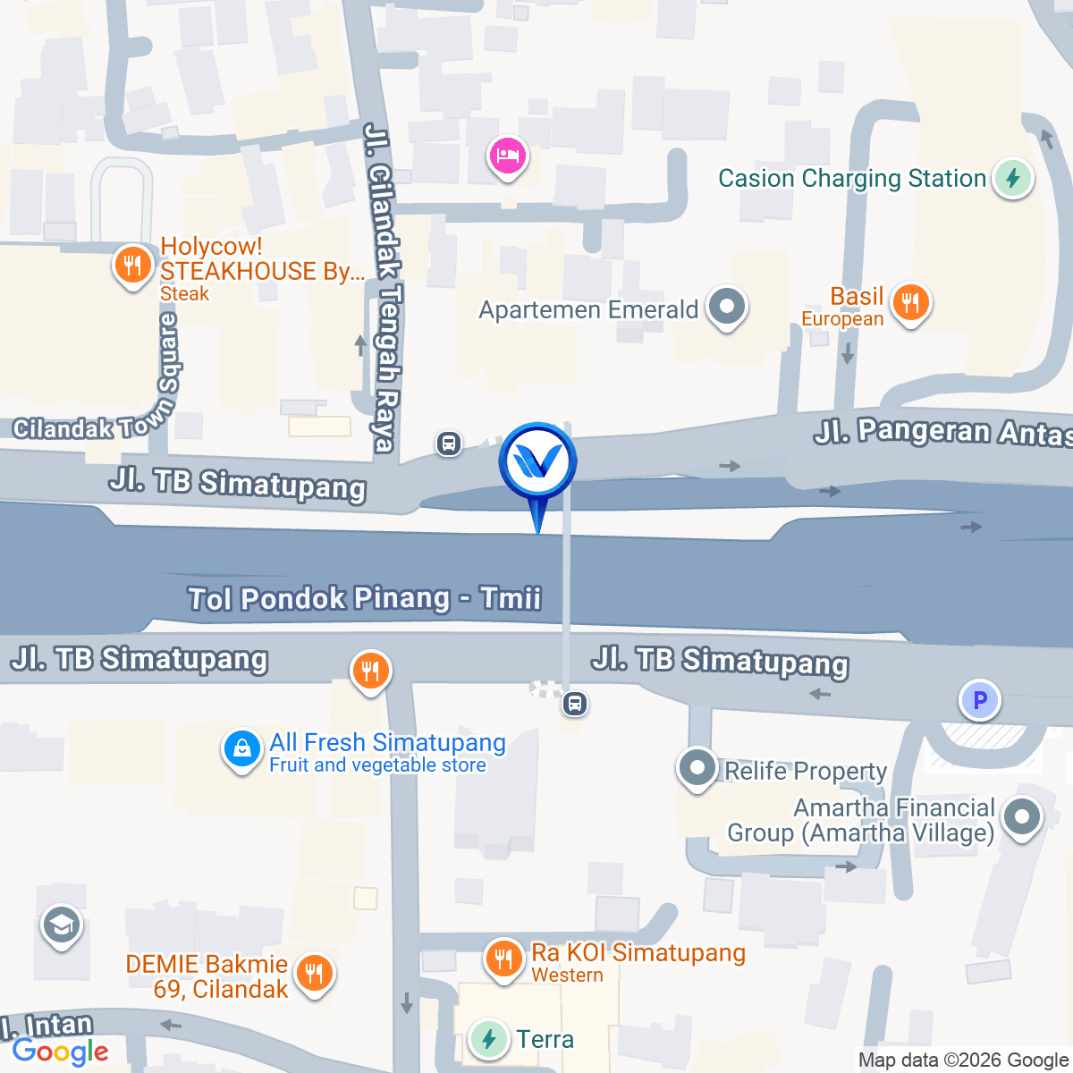 Peta Lokasi Jl. Tol Jorr KM 23+300 ( Depan Citos), Jakarta Selatan