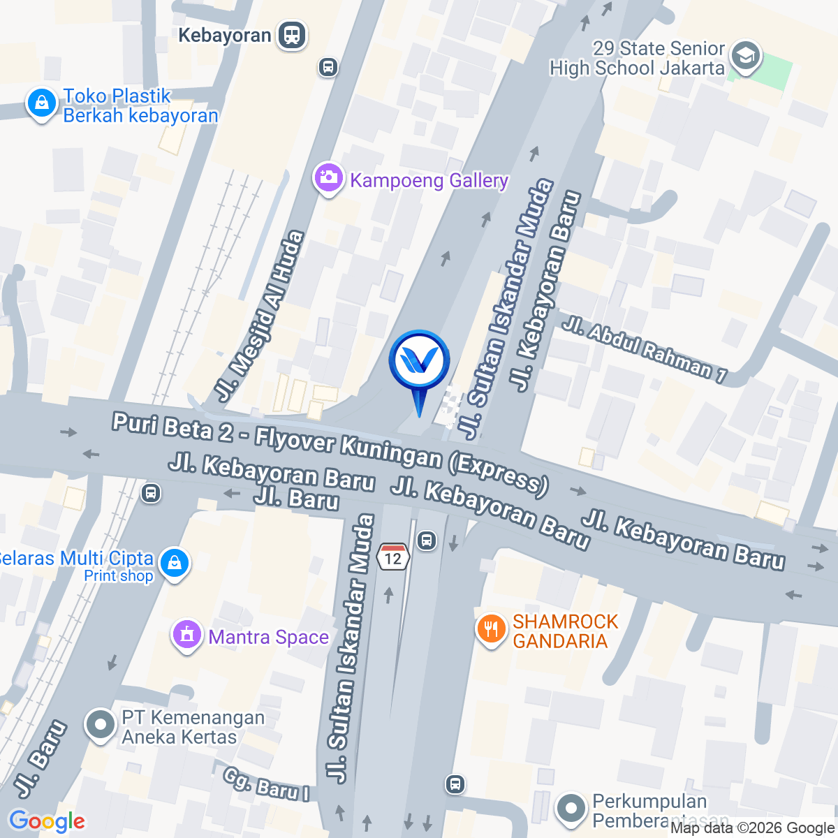 Peta Lokasi Jl. Kebayoran Baru, Jakarta Selatan