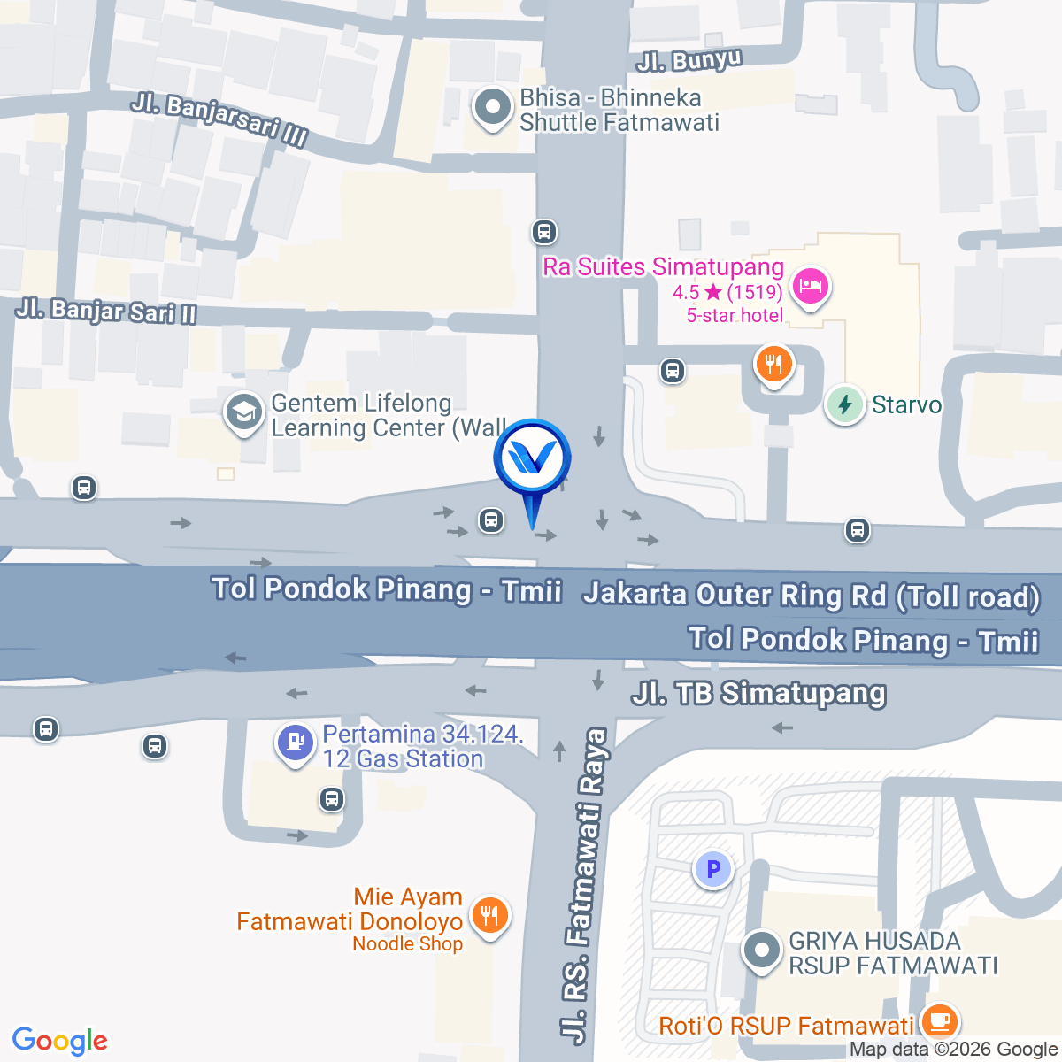 Peta Lokasi Jl. TB Simatupang (Perempatan Fatmawati), Jakarta Selatan