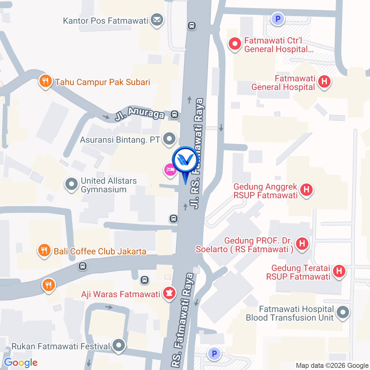 Peta Lokasi Jl. RS. Fatmawati (Seberang RS. Fatmawati), Jakarta Selatan
