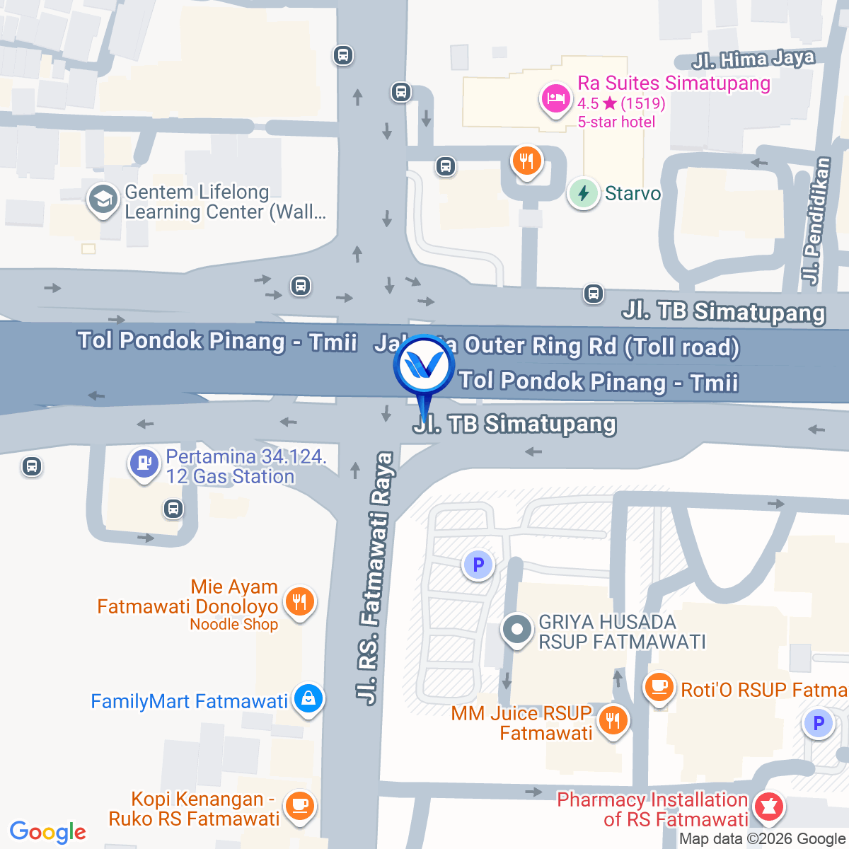 Peta Lokasi Jl. TB Simatupang (Perempatan Fatmawati), Jakarta Selatan