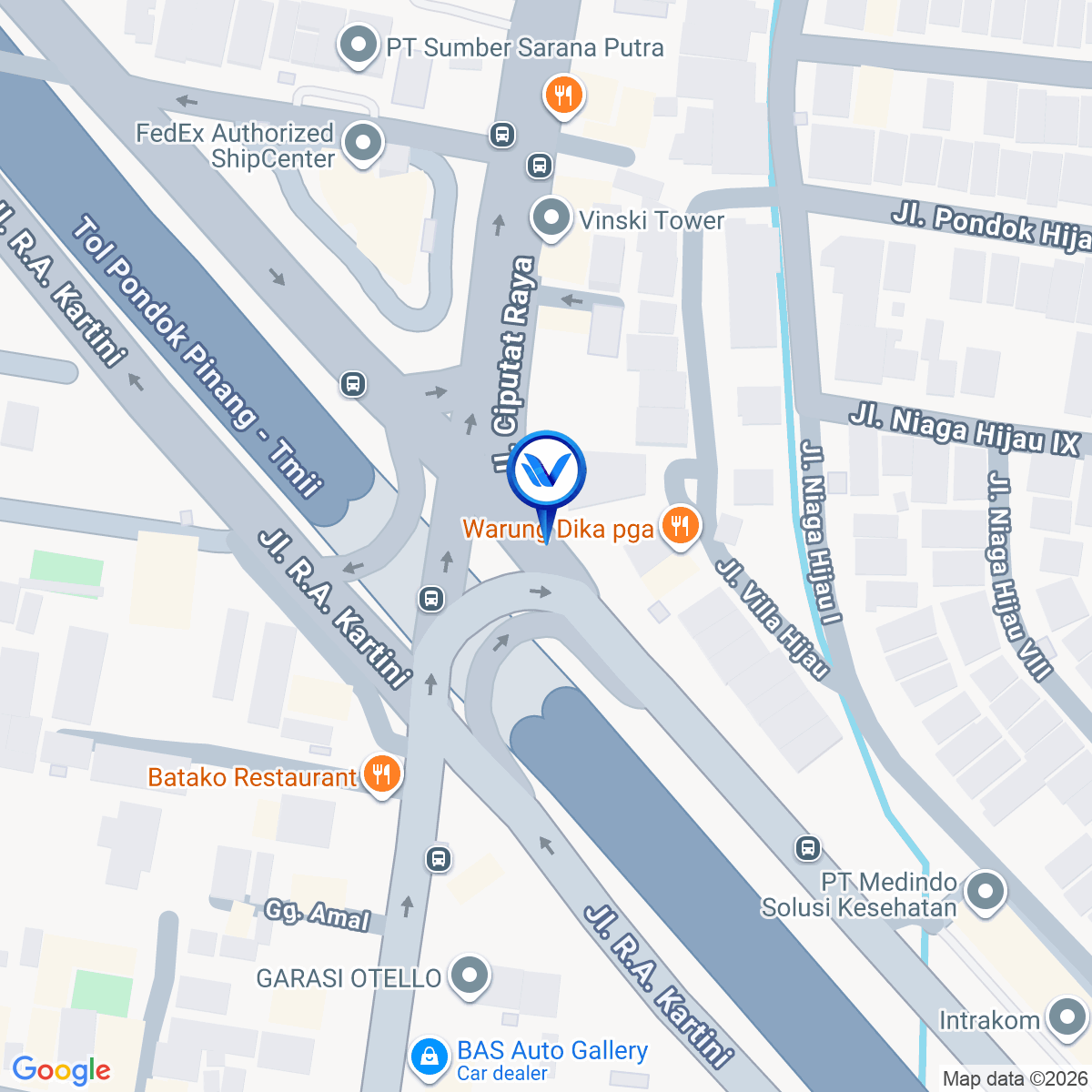 Peta Lokasi Jl. RA Kartini (Seberang Fedex), Jakarta Selatan