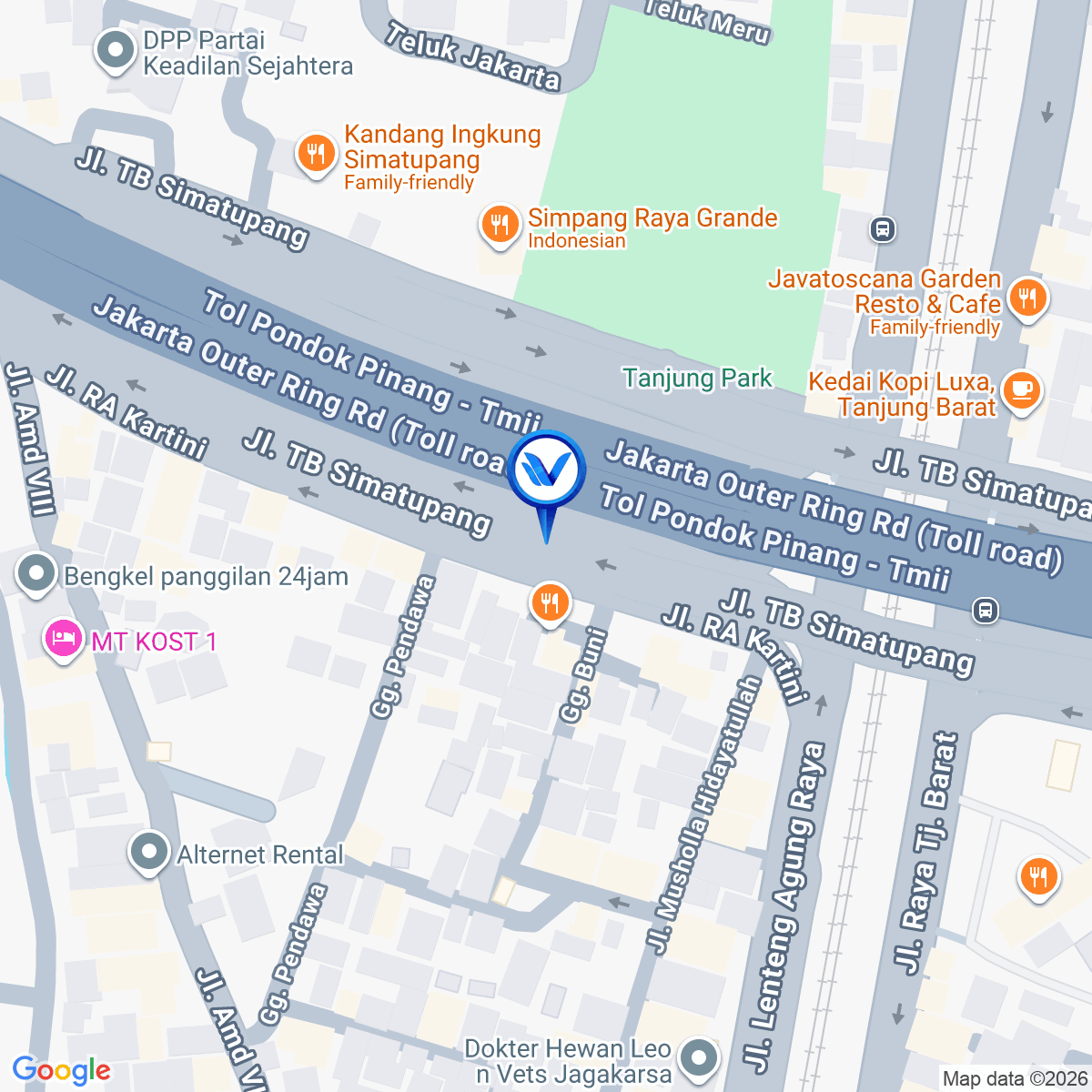 Peta Lokasi Jl. TB Simatupang, Jakarta Selatan