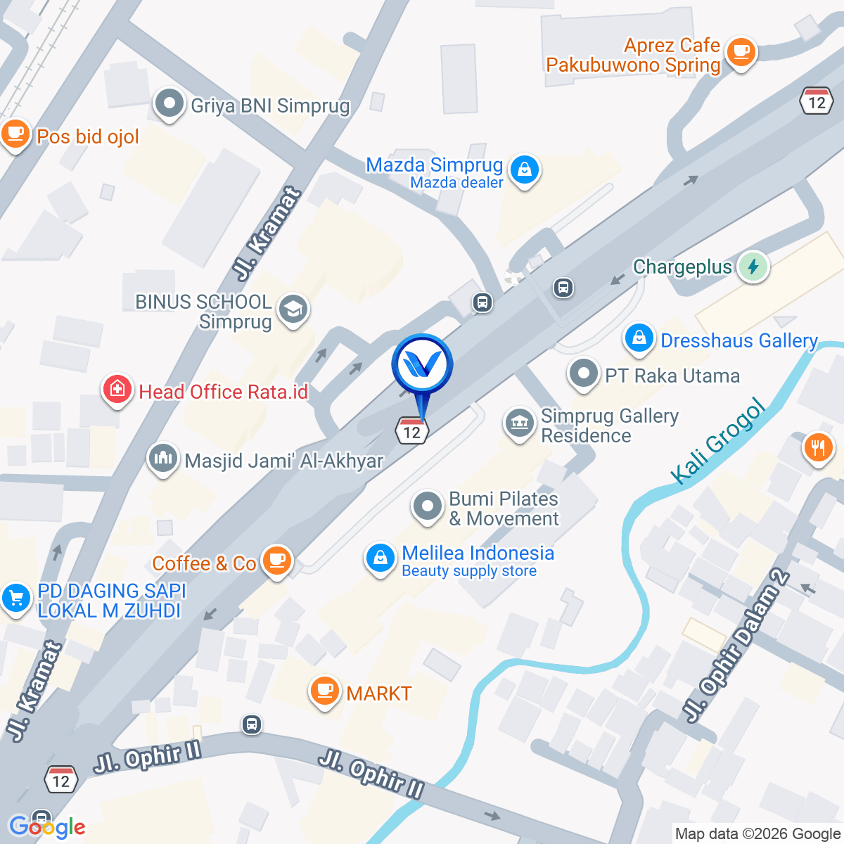 Peta Lokasi Jl. Sultan Iskandar Muda (Sebrang Binus), Jakarta Selatan