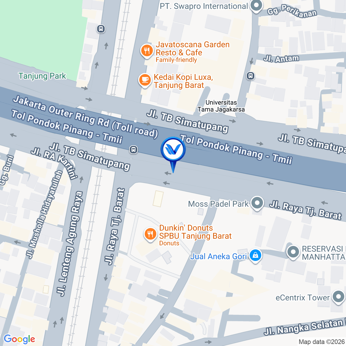 Peta Lokasi Jl. TB Simatupang, Jakarta Selatan