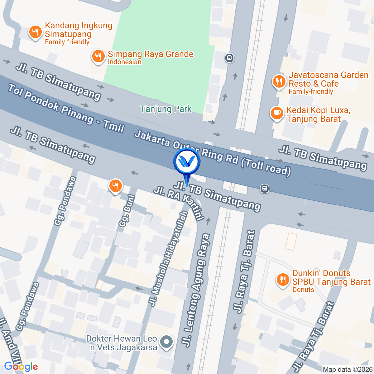 Peta Lokasi Jl. TB Simatupang, Jakarta Selatan