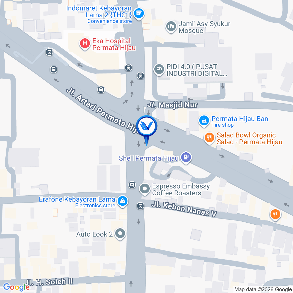 Peta Lokasi Jl. Arteri Panjang (Prpt Kebayoran Lama), Jakarta Selatan