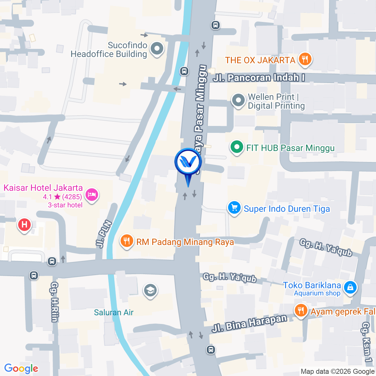 Peta Lokasi Jl. Raya Pasar Minggu(Duren Tiga), Jakarta Selatan