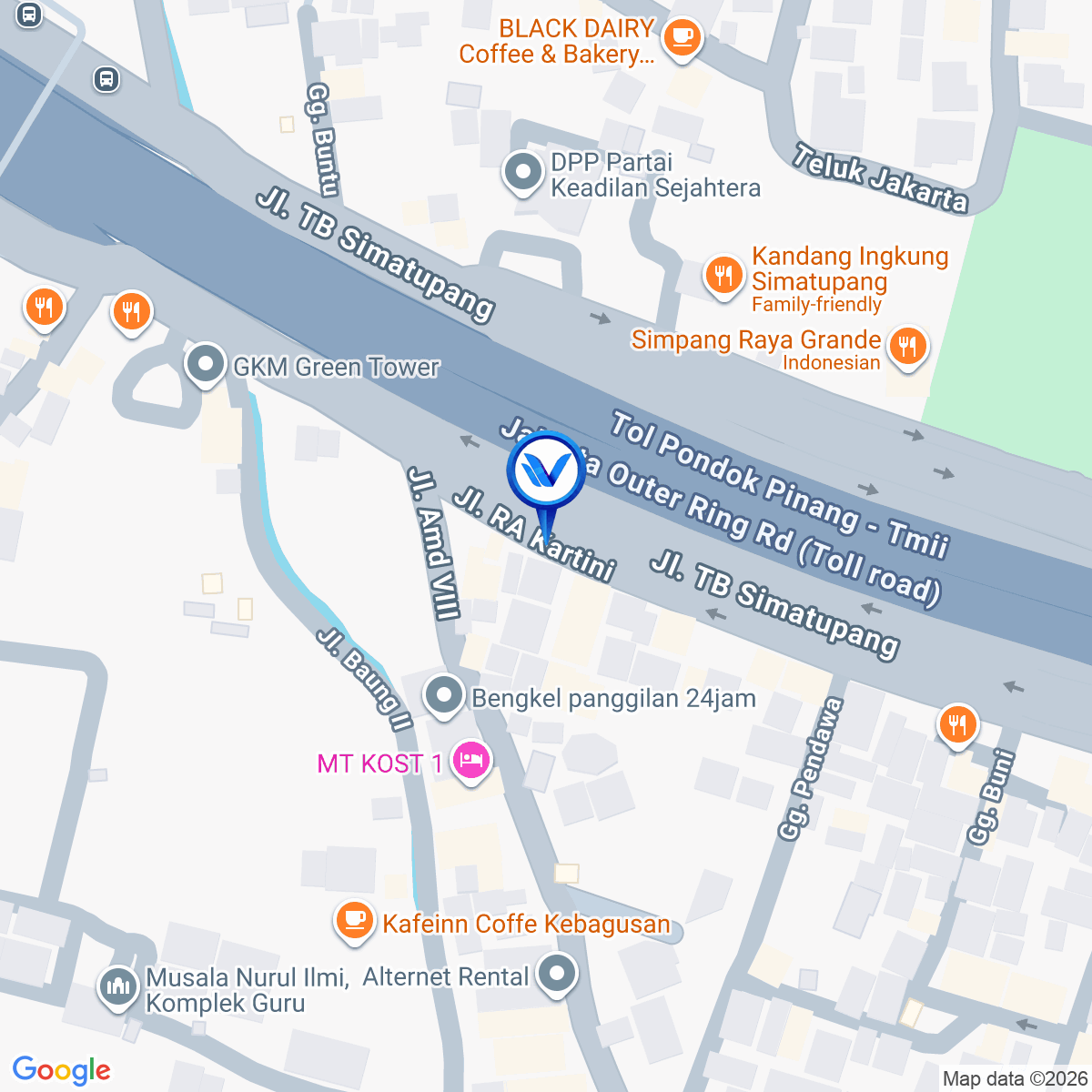 Peta Lokasi Jl. Simatupang (Fly Over Simatupang), Jakarta Selatan