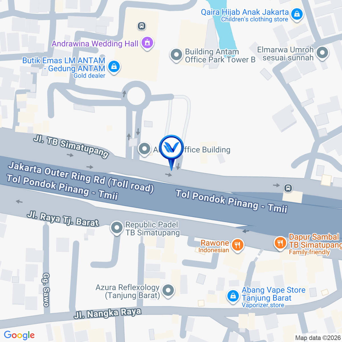 Peta Lokasi Jl. Simatupang (Depan Gedung Antam), Jakarta Selatan