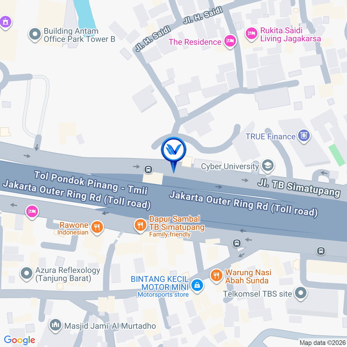 Peta Lokasi Jl. Simatupang (Samping Gedung Antam), Jakarta Selatan