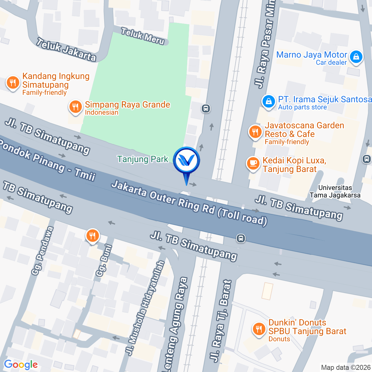 Peta Lokasi Jl. Simatupang (Depan Kampus Tama Jagakarsa), Jakarta Selatan