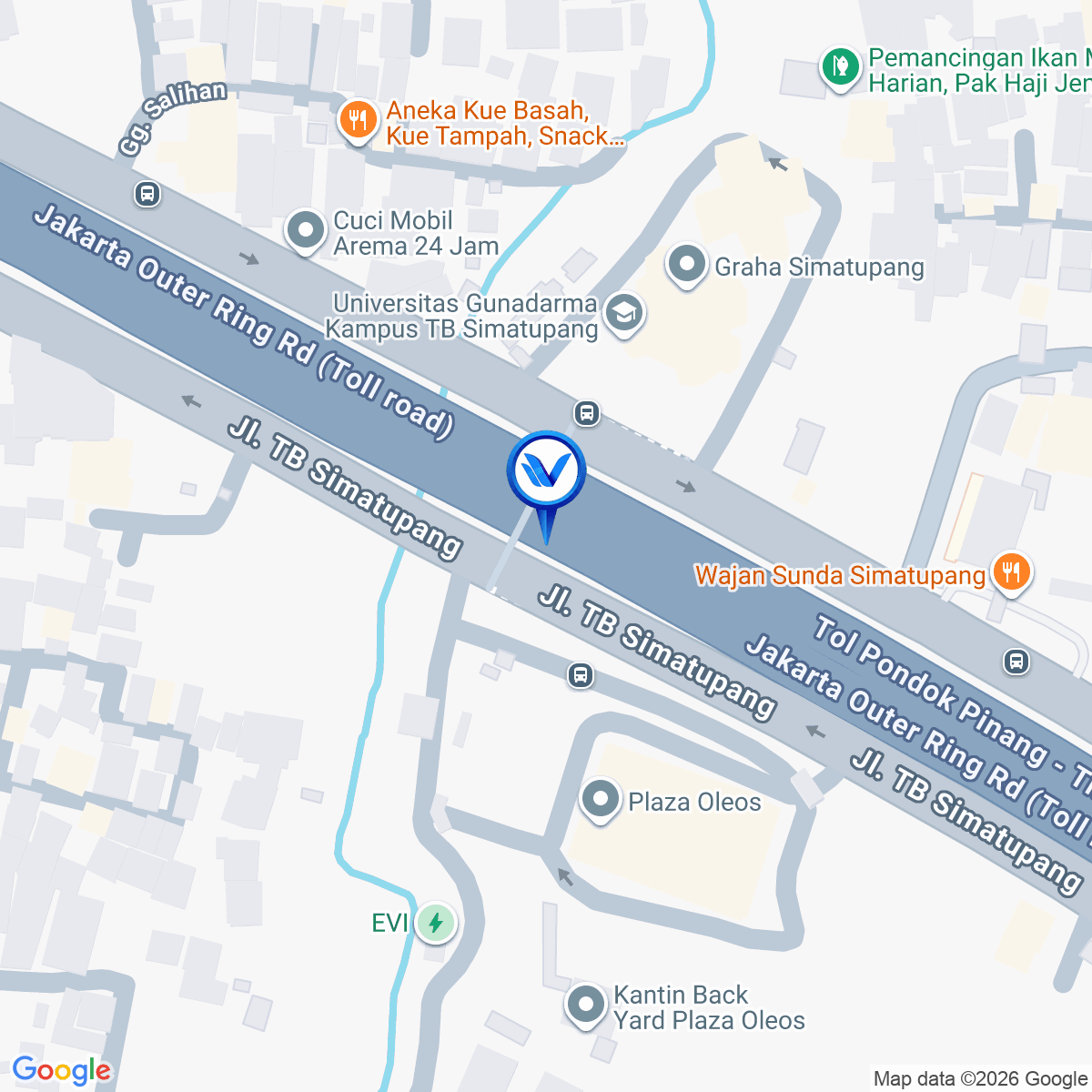 Peta Lokasi JPO Tol Jorr KM 26+600 B(Dekat Gd Oleos), Jakarta Selatan