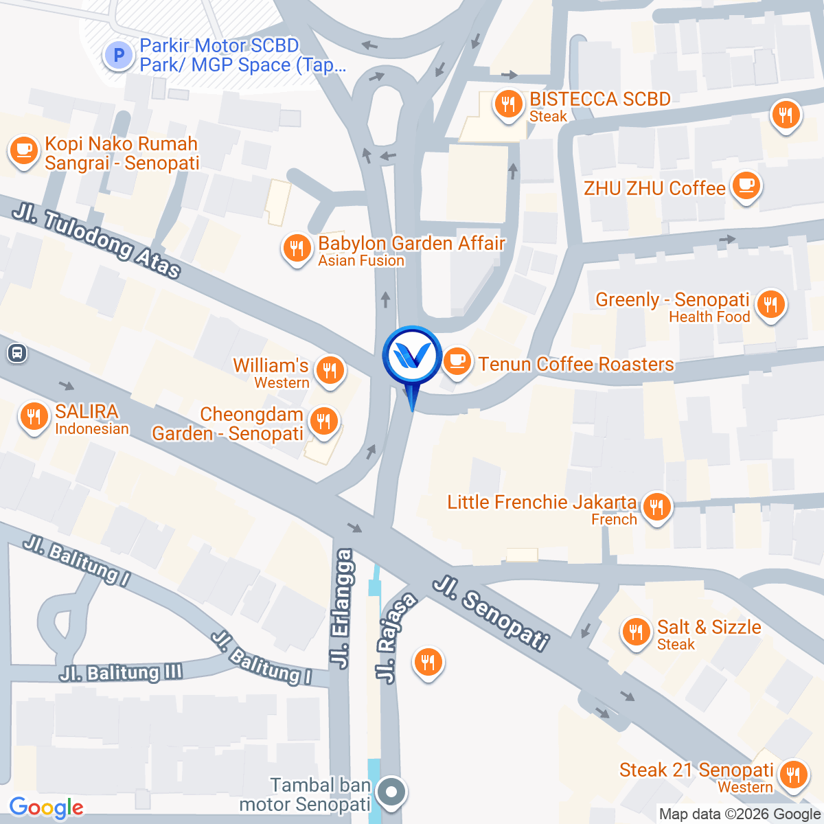 Peta Lokasi Jl. Kawasan SCBD Sudirman, Jakarta Selatan