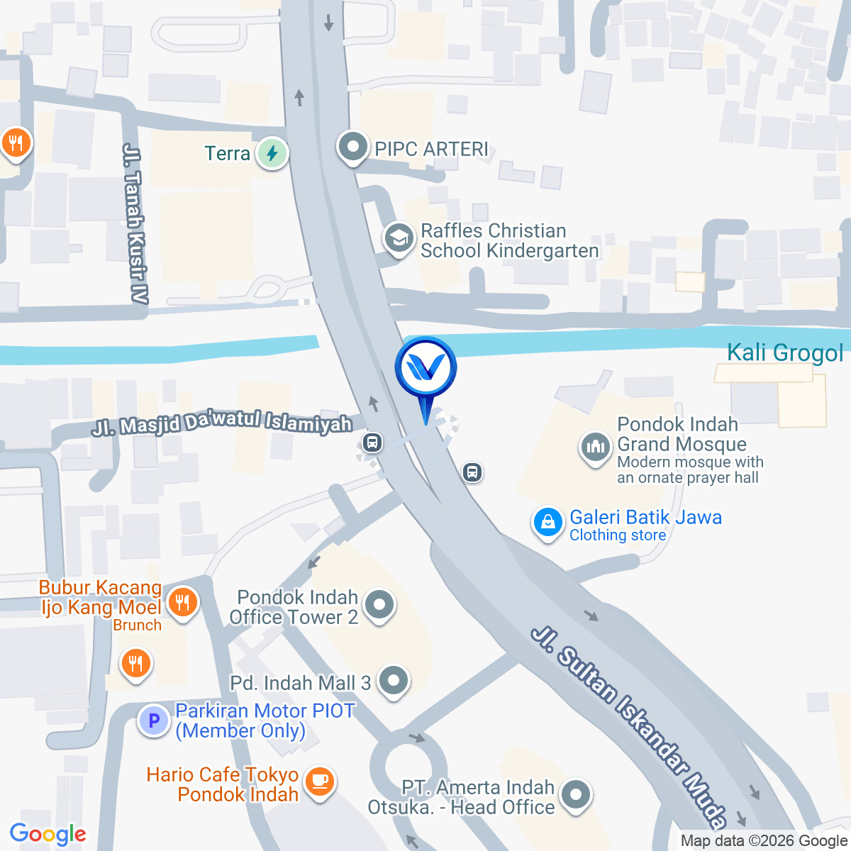 Peta Lokasi JPO Pondok Indah (Jl. Sultan Iskandar Muda), Jakarta Selatan