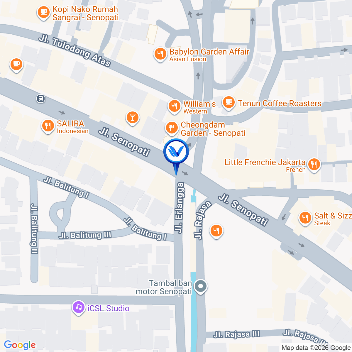 Peta Lokasi Jl. Senopati, Jakarta Selatan