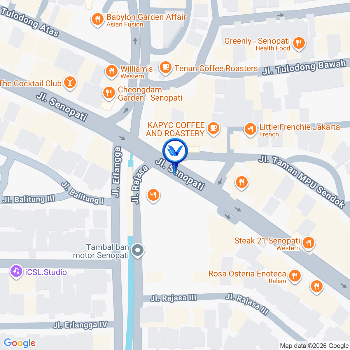 Peta Lokasi Jl. Senopati (The Harvest), Jakarta Selatan