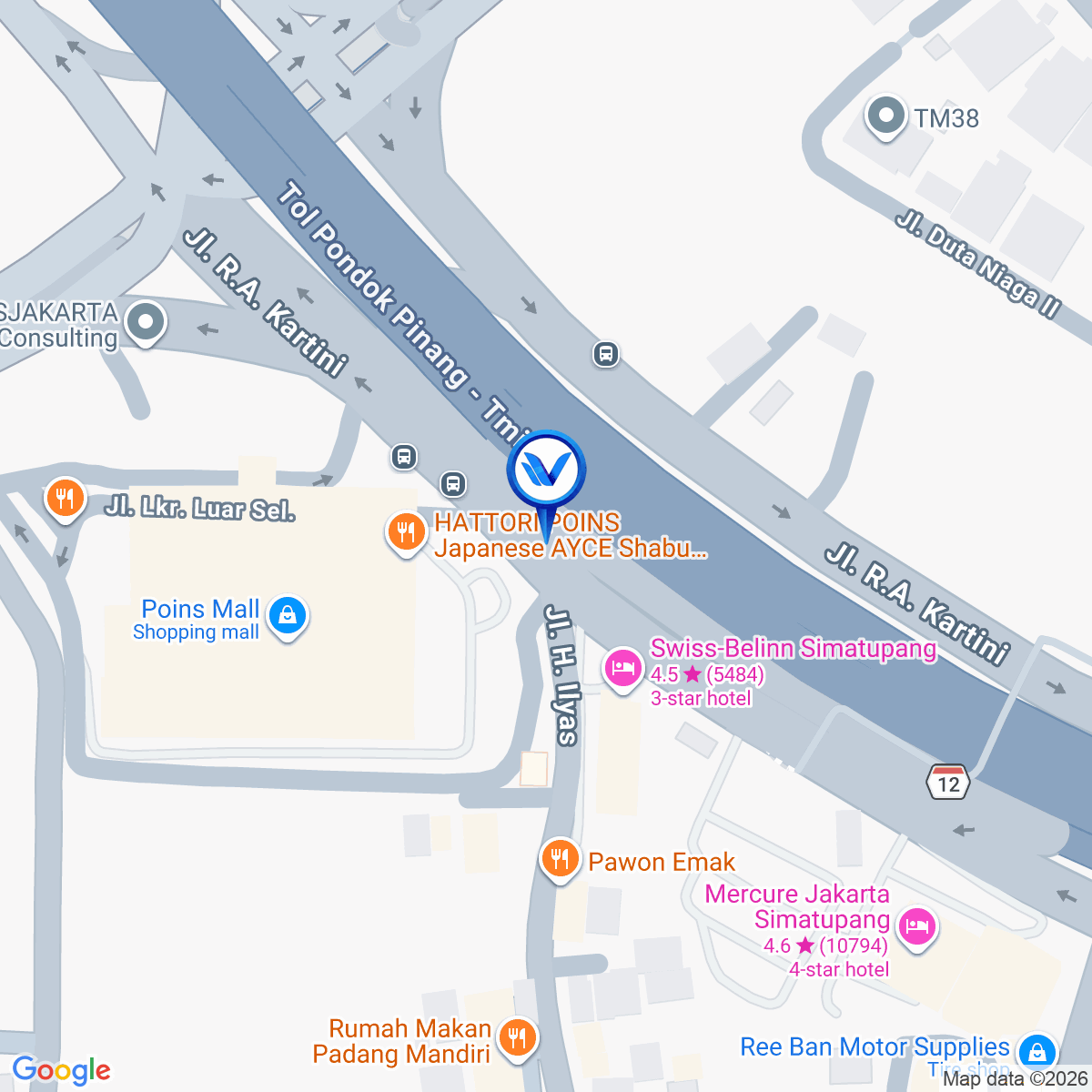 Peta Lokasi Jl. RA Kartini, Cilandak Barat, Cilandak (ST. LEBAK BULUS - SET SA 4), Jakarta Selatan