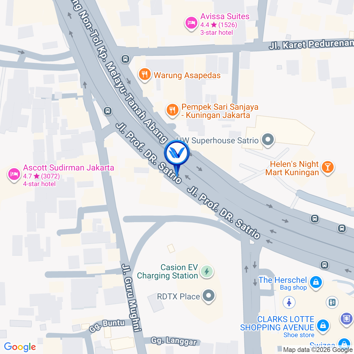 Peta Lokasi Jl. Prof. Dr. Satrio, Jakarta Selatan