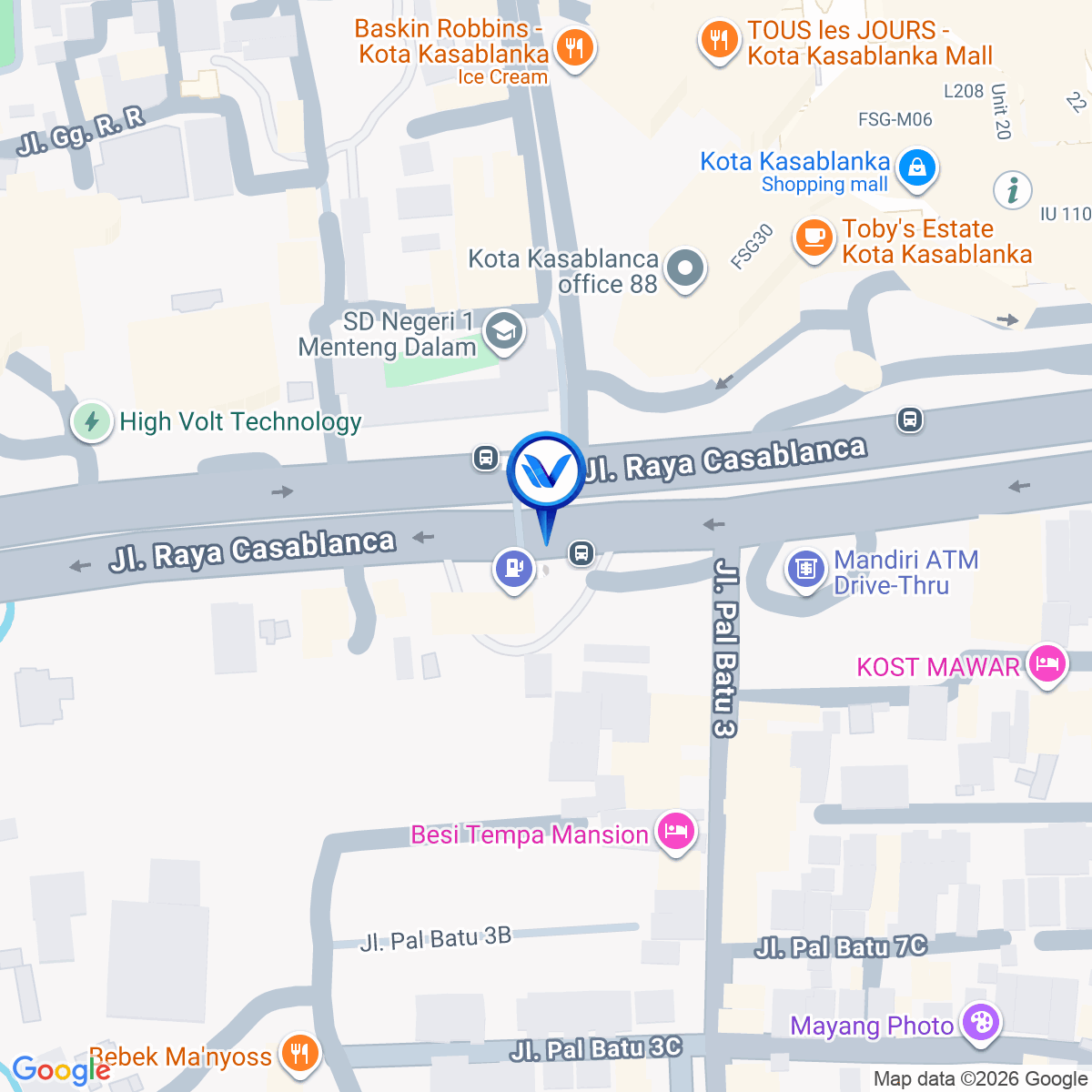 Peta Lokasi Jl. Casablanca (Seberang Mall Casablanca), Jakarta Selatan