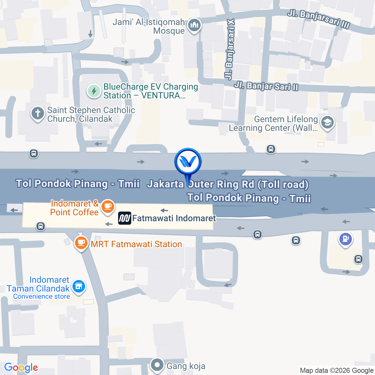 Peta Lokasi Jl. Tol Jorr TB Simatupang (Depan ST MRT), Jakarta Selatan