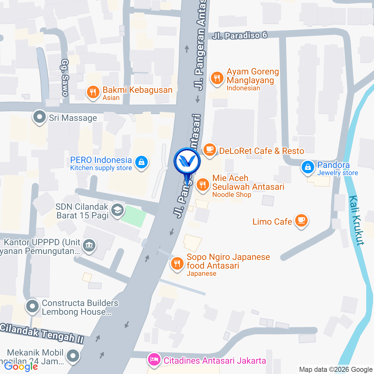 Peta Lokasi Jl. Pangeran Antasari, Kec. Cilandak, Jakarta Selatan