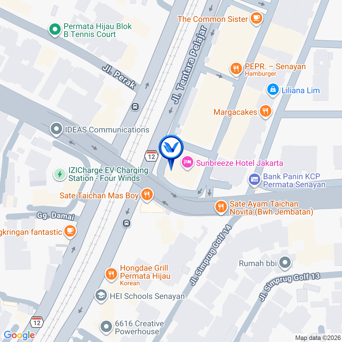 Peta Lokasi Jl. Patal Senayan (Diatas Gedung), Jakarta Selatan