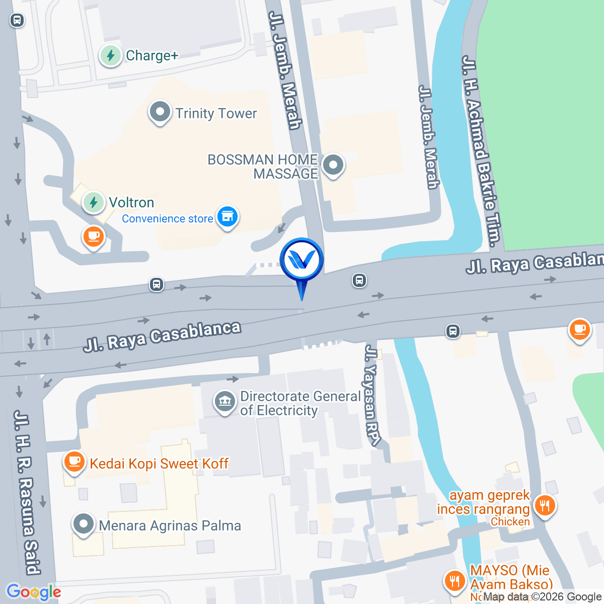 Peta Lokasi JPO Jembatan Merah Casablanca (Underpass Casablanca), Jakarta Selatan